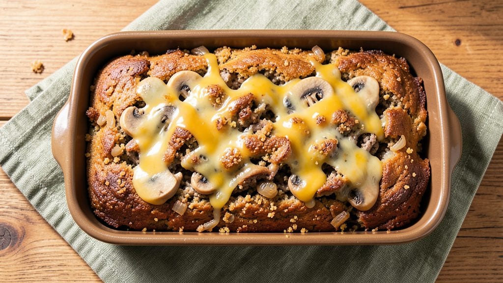 Mushroom Swiss Cheese Meatloaf Recipe: Umami-Rich Crust With Melty Pull-Apart Layers