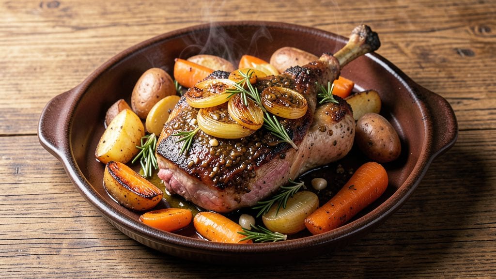 Roast Leg Of Lamb With Vegetables Recipe: Herb-Crusted Tender Meat and Charred Veggie Harmony
