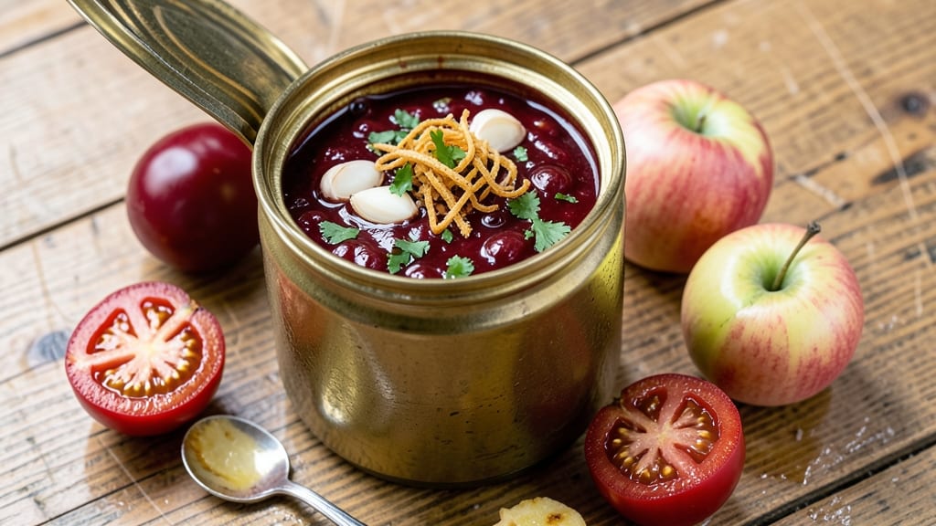Tomato Apple Chutney Canning Recipe: Preserved Spice Harmony in Glass Jars